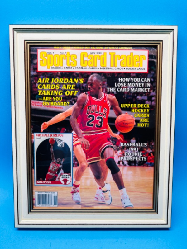 Photo 1 of 699229… framed 1990 magazine featuring Michael Jordan 