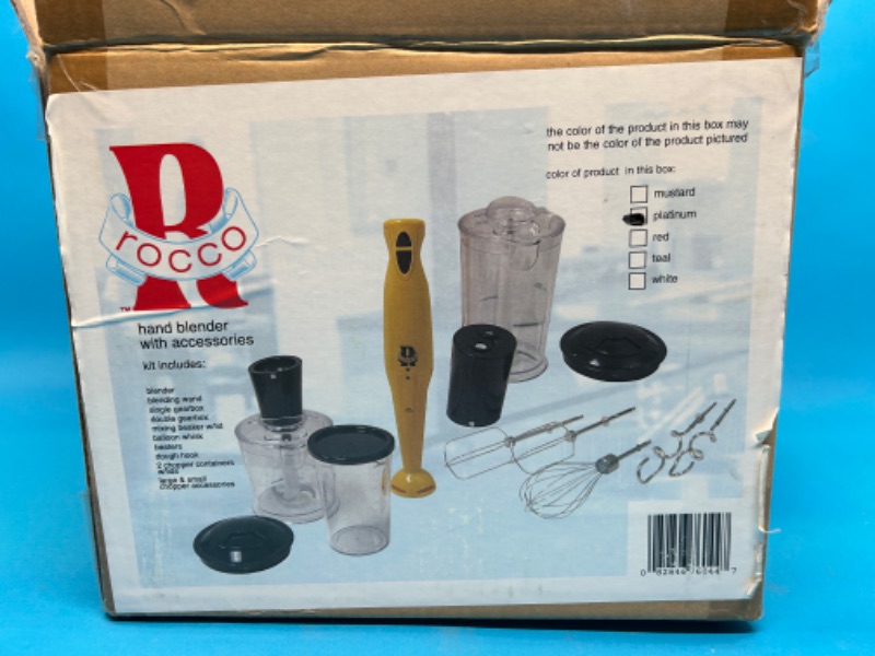 Photo 1 of 699246…Rocco hand blender with accessories new in box