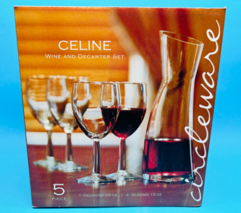 Photo 1 of 699260…5 piece wine and decanter set -35 oz decanter and 4 glasses