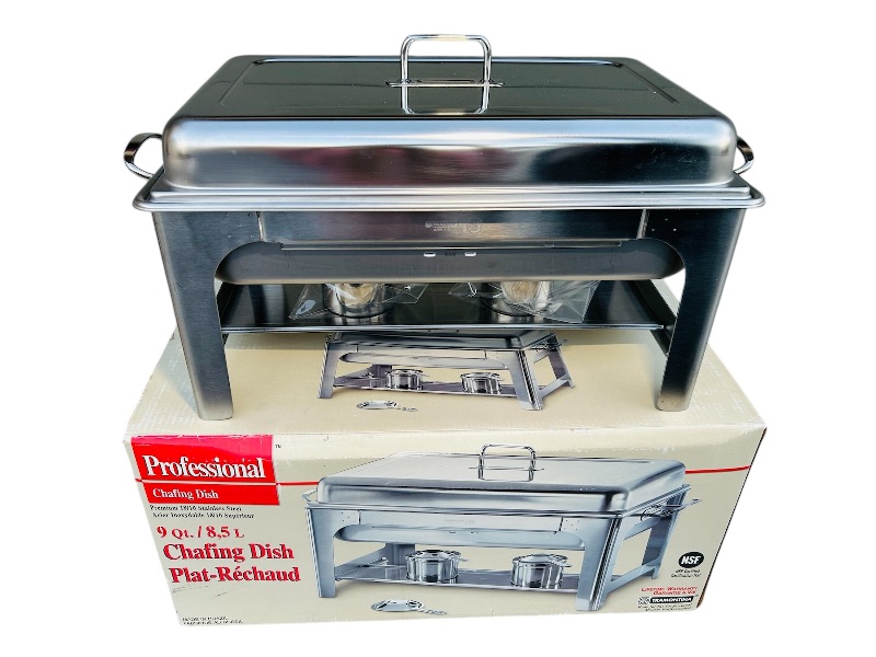 Photo 1 of 699290… 9 qt. Chafing dish with 2 burners- like new only used once