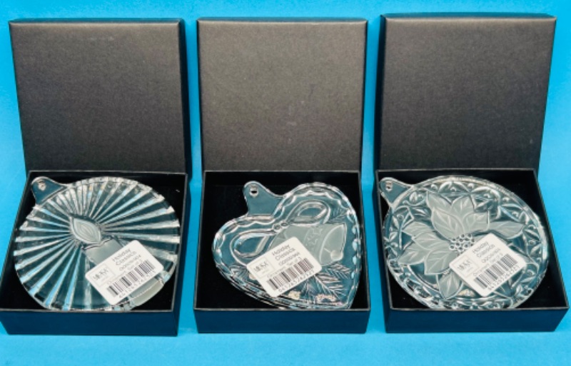 Photo 1 of 699345…3 Mikasa crystal ornaments in gift boxes -Japan 