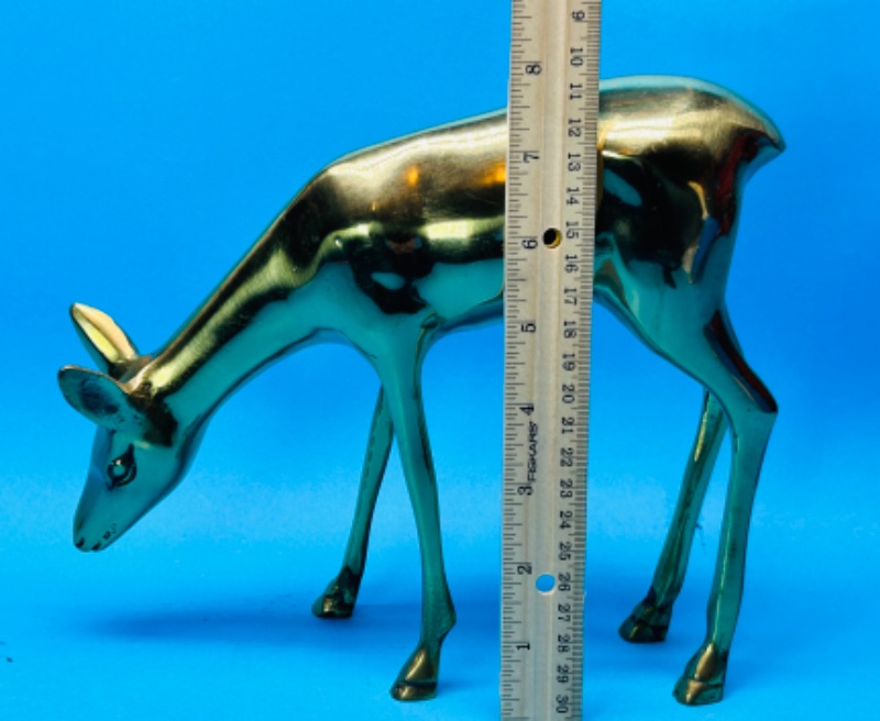 Photo 2 of 699351…10” vintage heavy brass deer statue 