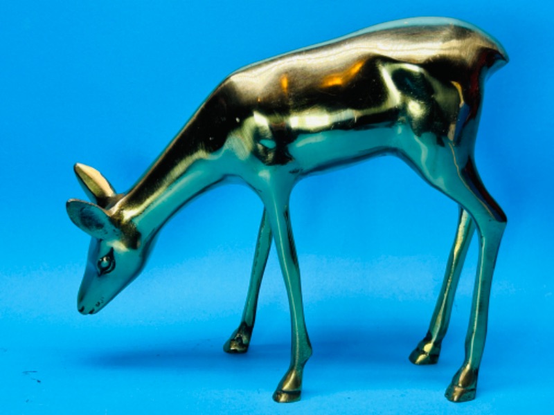 Photo 1 of 699351…10” vintage heavy brass deer statue 