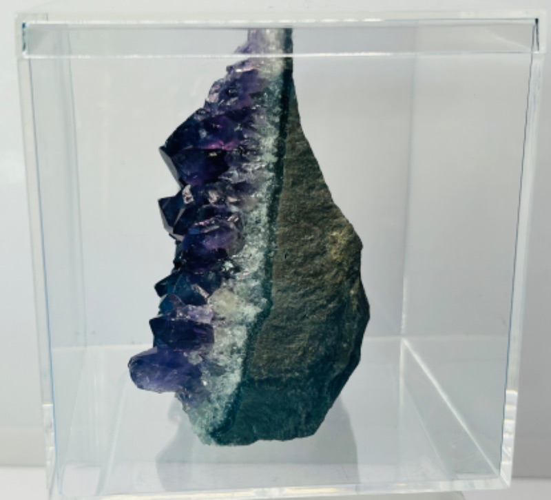 Photo 2 of 699380…amethyst crystal rock in 4 x 4” acrylic case 