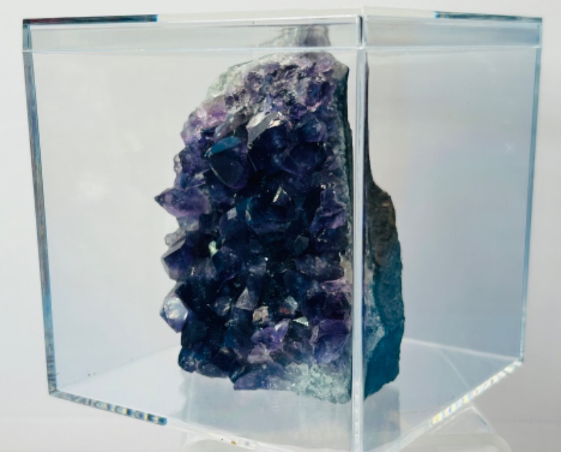 Photo 1 of 699380…amethyst crystal rock in 4 x 4” acrylic case 