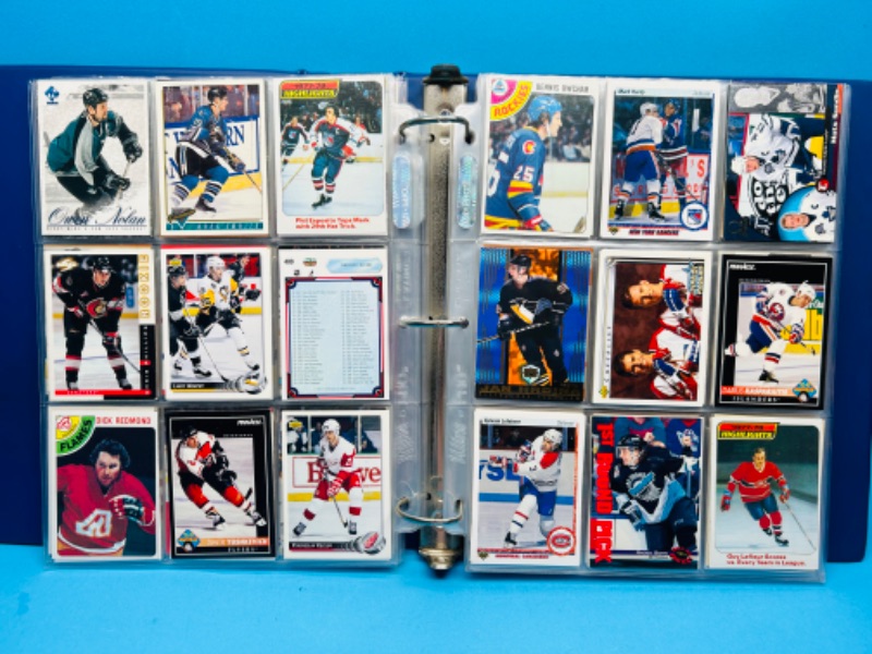 Photo 18 of 699400…final sale no returns/refunds 360 mixed hockey trading cards in binder 