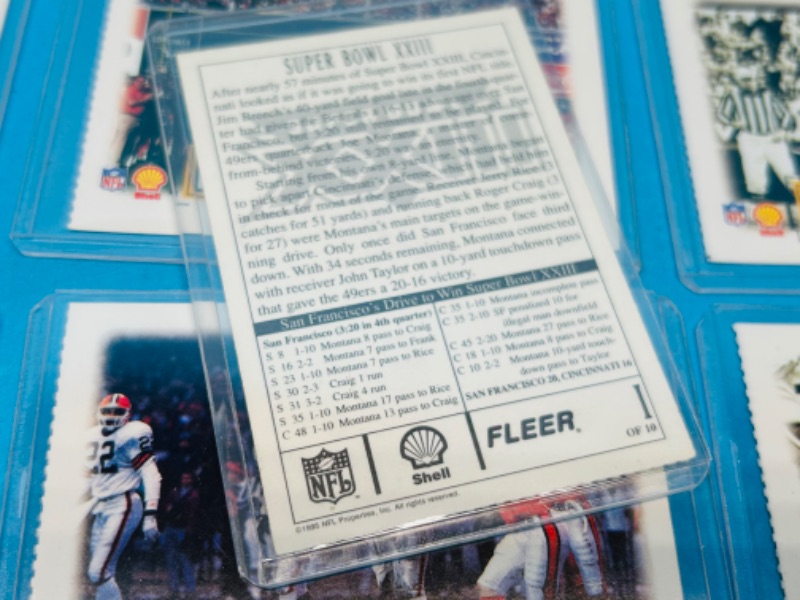 Photo 2 of 699411…10 vintage Super Bowl cards in hard plastic sleeves 