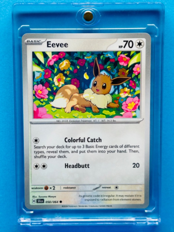 Photo 1 of 699414…Pokémon Eevee card 050/064  in hard plastic case