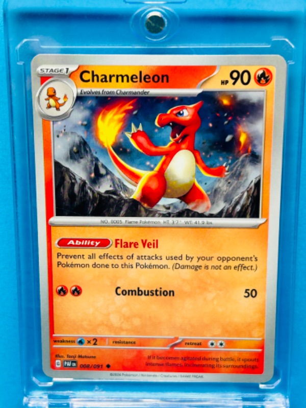 Photo 1 of 699417…Pokémon charmeleon card 008/091  in hard plastic case