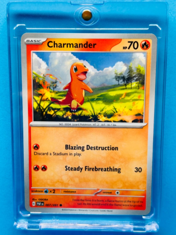 Photo 1 of 699421…Pokémon charmander card 007/091  in hard plastic case