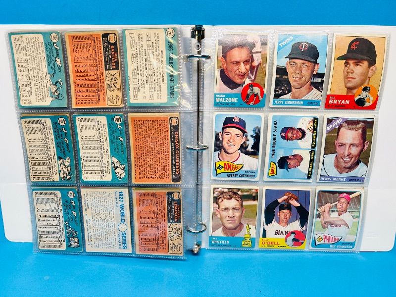 Photo 2 of 699435…final sale no returns/refunds-126 mixed baseball cards 1960’s in binder -cards show wear from age