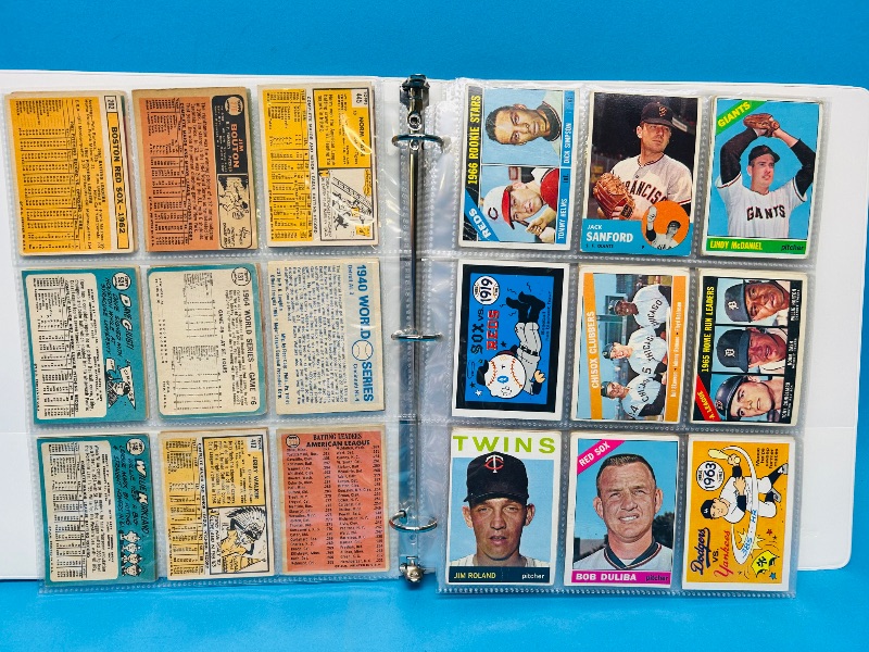 Photo 15 of 699435…final sale no returns/refunds-126 mixed baseball cards 1960’s in binder -cards show wear from age