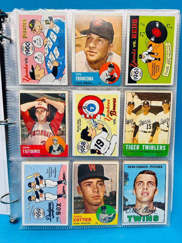 Photo 9 of 699436… final sale no returns/refunds-126 mixed baseball cards 1960’s in binder -cards show wear from age