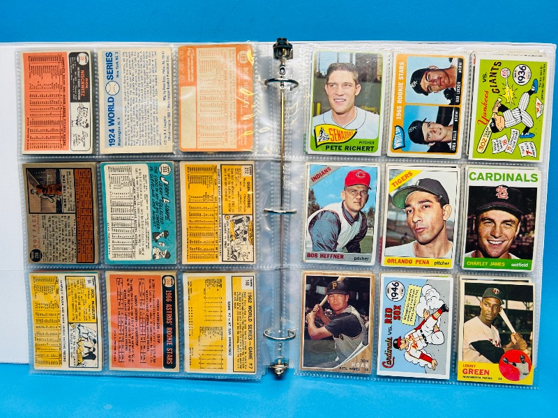 Photo 7 of 699436… final sale no returns/refunds-126 mixed baseball cards 1960’s in binder -cards show wear from age