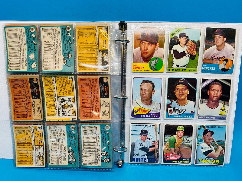 Photo 4 of 699436… final sale no returns/refunds-126 mixed baseball cards 1960’s in binder -cards show wear from age