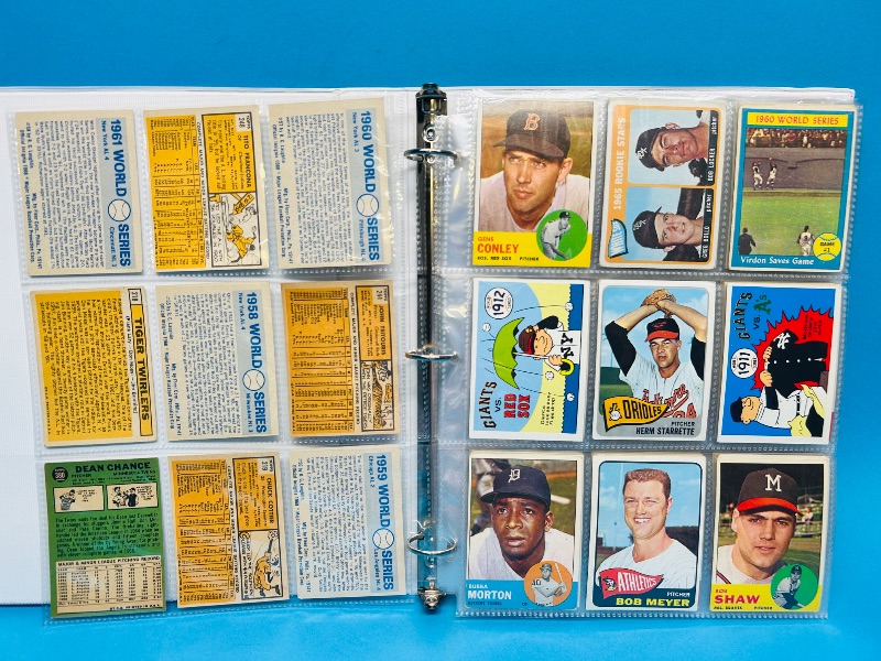 Photo 3 of 699436… final sale no returns/refunds-126 mixed baseball cards 1960’s in binder -cards show wear from age