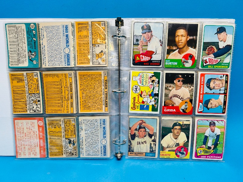 Photo 11 of 699436… final sale no returns/refunds-126 mixed baseball cards 1960’s in binder -cards show wear from age