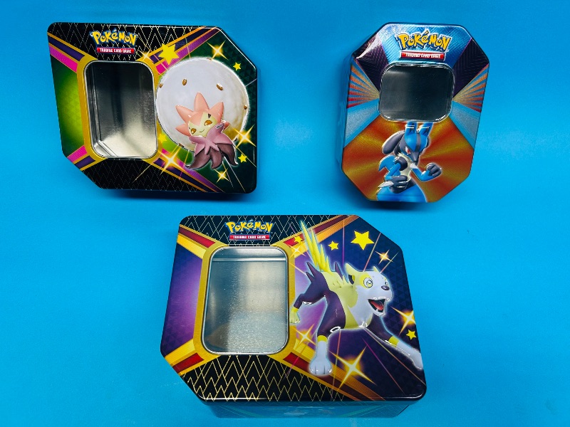 Photo 2 of 699437…3 EMPTY Pokémon tins-empty