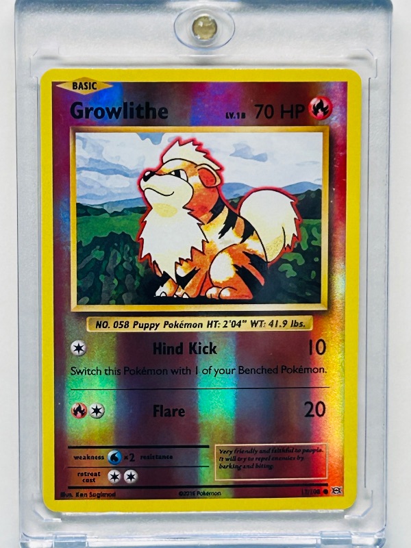 Photo 1 of 699451…Pokémon reverse holo card 17/108  in hard plastic case