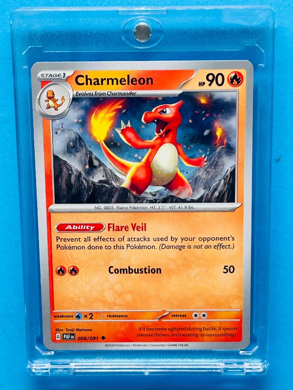 Photo 1 of 699456…Pokémon Charmeleon card 008/091  in hard plastic case