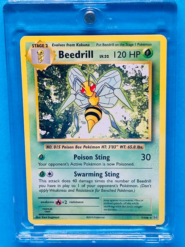 Photo 1 of 699459…Pokémon card 7/108  in hard plastic case