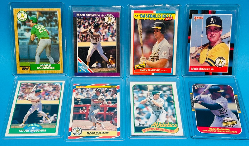 Photo 1 of 699484… 8 Mark McGwire cards (2 Rookies) in hard plastic sleeves 