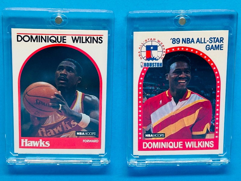 Photo 1 of 699487…2 Dominique Wilkins cards in hard plastic cases