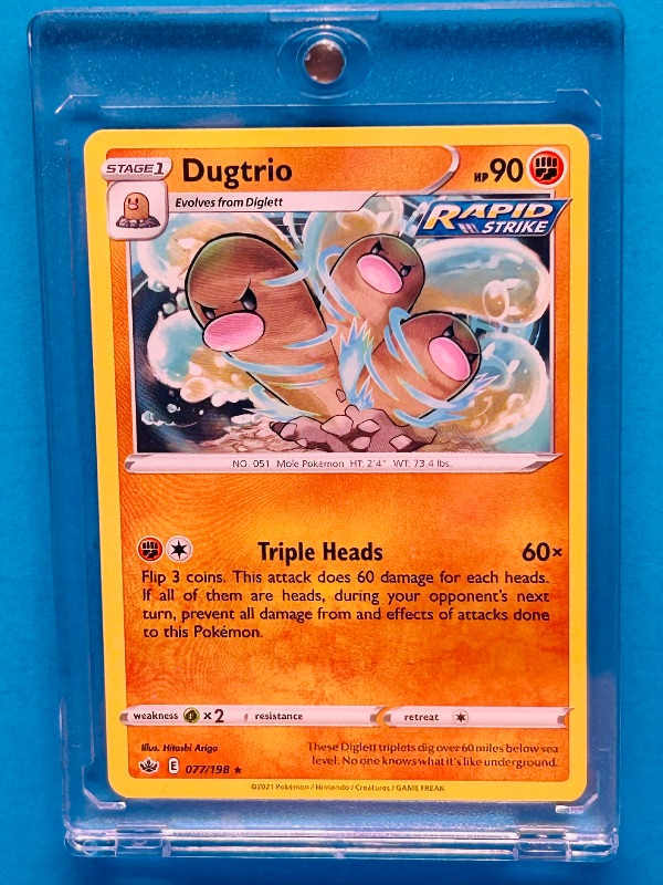 Photo 1 of 699490…Pokémon card 077/198 in hard plastic case 