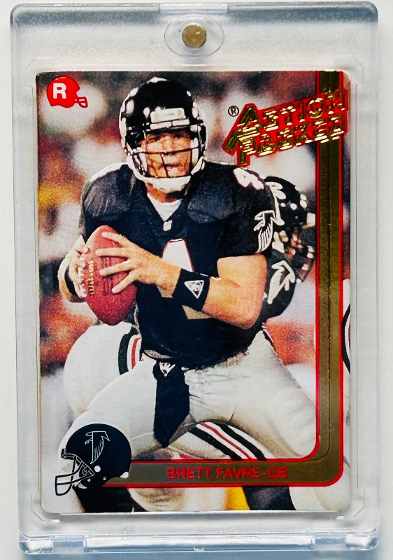 Photo 1 of 699494…Rookie Brett  Favre embossed card 21 in hard plastic case 