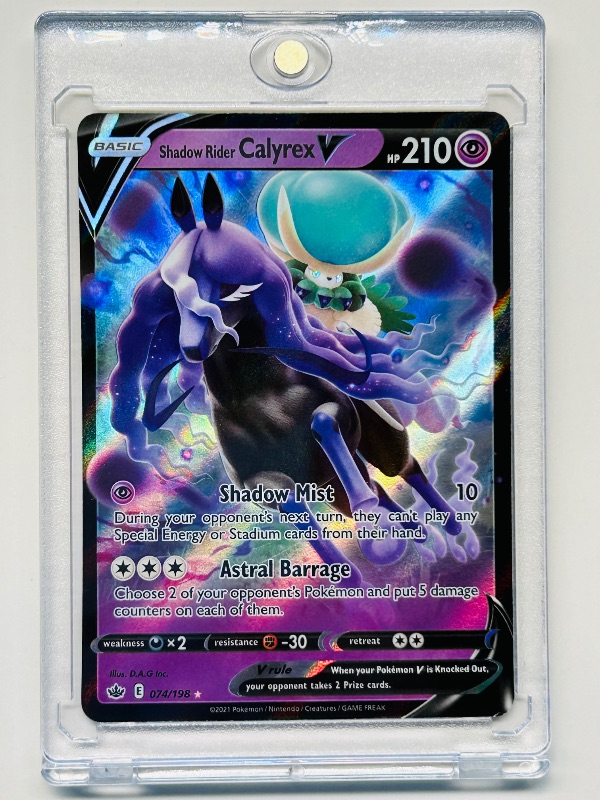 Photo 1 of 699498…Pokémon V holo card 074/198 in hard plastic case 