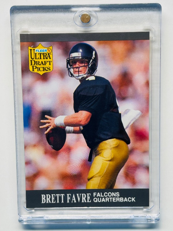 Photo 1 of 699501…Rookie Brett Favre card 283 in hard plastic case 