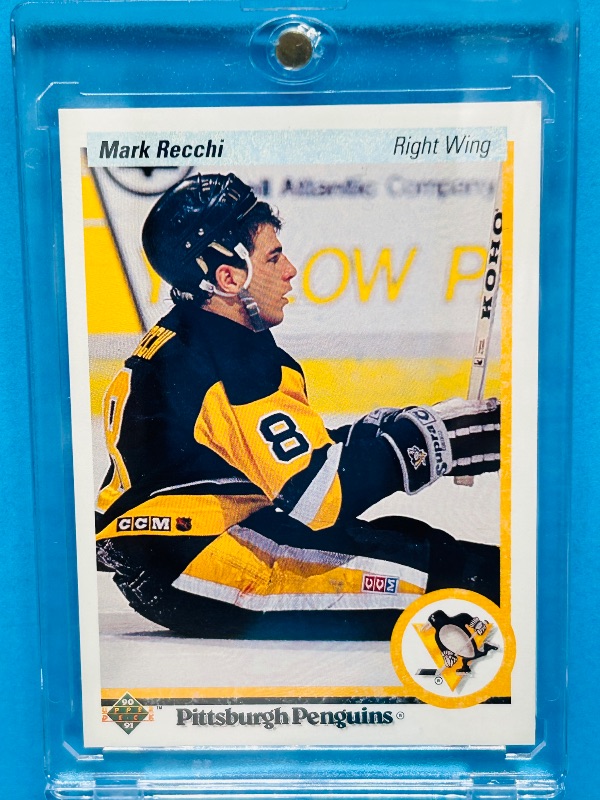 Photo 1 of 699503…Rookie Mark Recchi card 178 in hard plastic case 