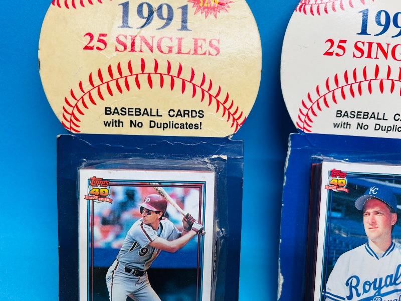 Photo 3 of 699517… final sale no returns/refunds-damaged packages-5 sealed 1991 baseball cards packs 