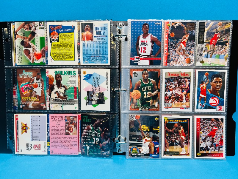 Photo 1 of 699525… final sale no returns/refunds -90 Dominique Wilkins cards in binder 