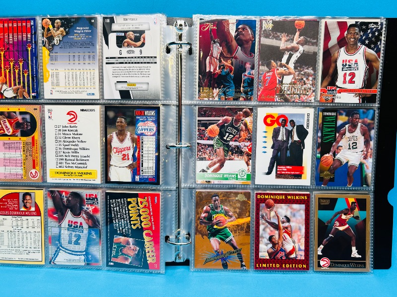 Photo 6 of 699525… final sale no returns/refunds -90 Dominique Wilkins cards in binder 