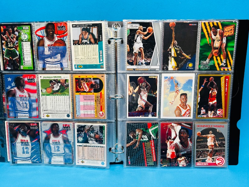 Photo 3 of 699525… final sale no returns/refunds -90 Dominique Wilkins cards in binder 