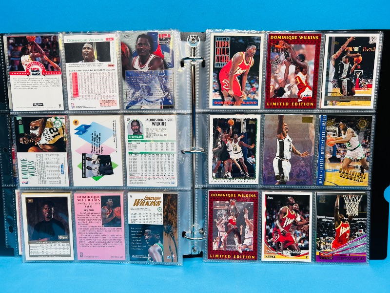 Photo 2 of 699525… final sale no returns/refunds -90 Dominique Wilkins cards in binder 