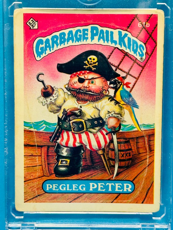 Photo 1 of 699534…vintage 1985 Garbage Pail Kids Pegleg Peter card in hard plastic case 