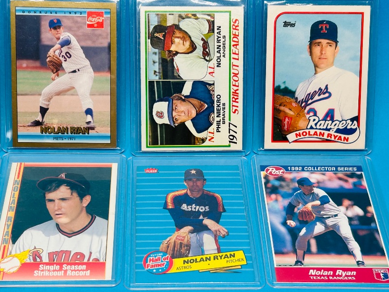 Photo 2 of 699536…10 Nolan Ryan cards in hard plastic sleeves 