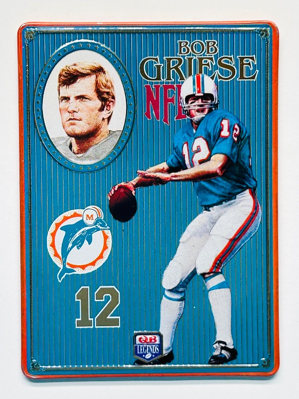 Photo 1 of 699538…Metal Bob Griese card  7 in plastic sleeve 