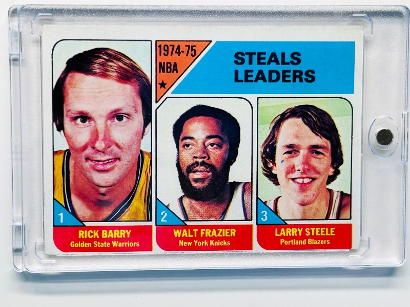 Photo 1 of 699551…vintage 1975 NBA steal leaders card 6  in hard plastic case