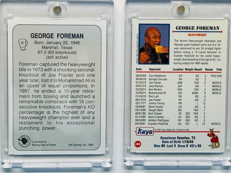 Photo 2 of 699554…2 George Foreman cards  in hard plastic cases