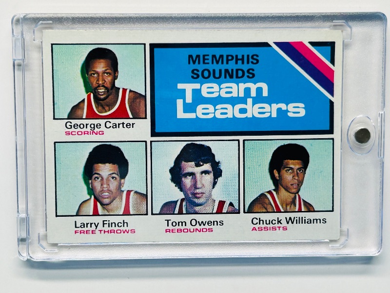 Photo 1 of 699557…1975 Team Leaders basketball card 281  in hard plastic case