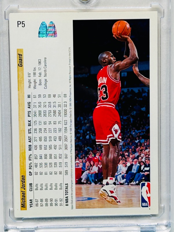 Photo 2 of 699561…Upper Deck Michael Jordan card P5  in hard plastic case