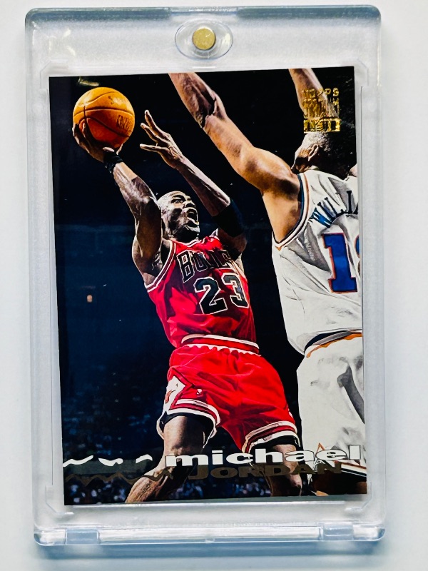 Photo 1 of 699565…Topps stadium club Michael Jordan card 169  in hard plastic case