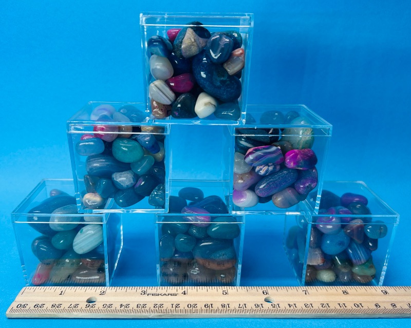 Photo 4 of 699571… 6 small displays of polished rocks - 2 x 2” cases 