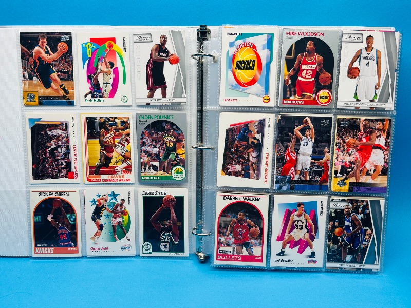 Photo 1 of 699573…final sale no returns/refunds-360 mixed basketball cards in binder