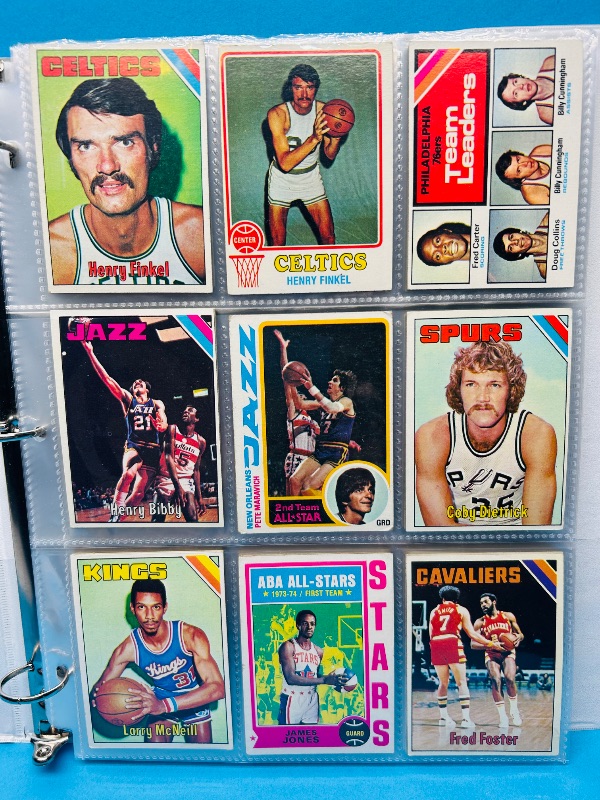 Photo 1 of 699574… final sale no returns/refunds-108 vintage basketball cards 1970’s in binder 