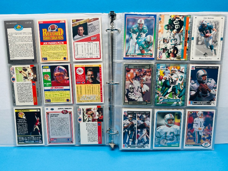 Photo 18 of 699575… final sale no returns/refunds-Joe Montana, dan Marino, Bob Griese, Deion sanders, and Emmitt Smith cards in binder