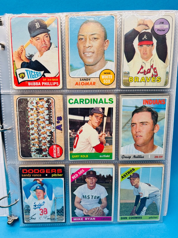 Photo 1 of 699577… final sale no returns/refunds-108 vintage baseball cards 1960’s in binder-show wear from age